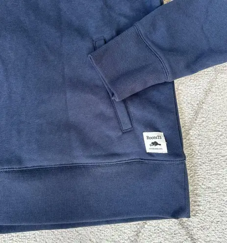 Roots Navy Blue 1/4 Zip Pullover Sweatshirt Women's Med