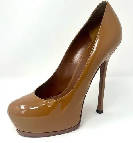 Saint Laurent Tribtoo 105 Nude Patent Leather Pumps EU 39/US 8.5 w/Original Box