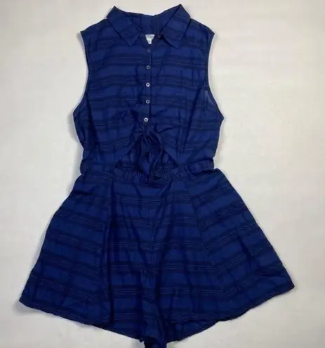 Cooperative Joey Striped Tie-Front Cutout Romper