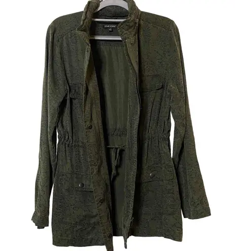 Dear John  Women Dark Green Hidden Hood Cinched Pockets Utility Jacket‎ Size S