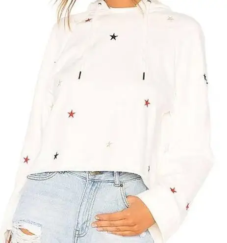 Pam & Gela  Crop Hoodie with Embroidered Stars