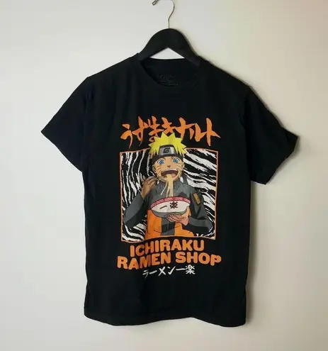 Naruto Ichiraku Ramen Shop T Shirt Anime Movie Graphic Tee Black Medium M Solid