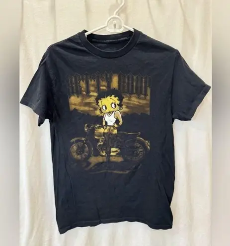 Betty Boop Y2K Unisex Betty Boop Black Biker Graphic Tee-Size Small
