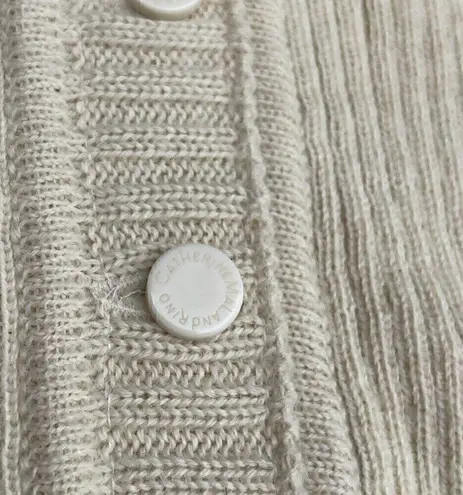 Catherine Malandrino 100% Baby ALPACA Cream Embroidered Vintage Button Top Sz S