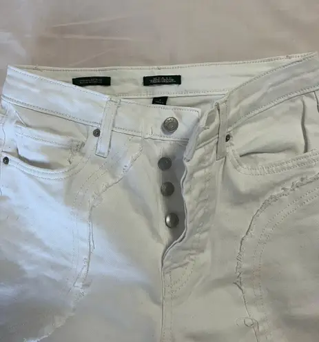 Wild Fable High Rise White Pants With Unique Patchwork Design