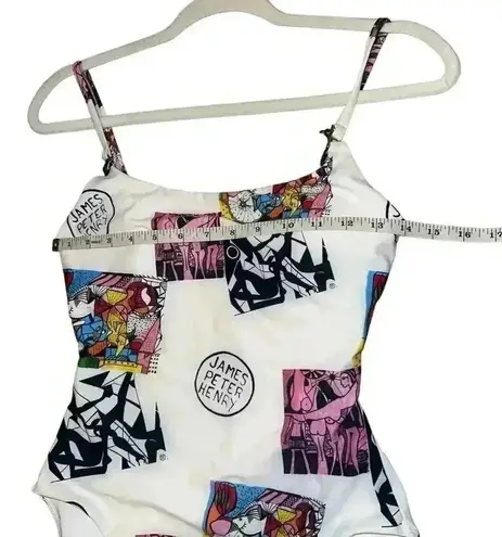 Swimnista James Peter Henry Marvelous Artwork Swimsuit, Sz M White Size M