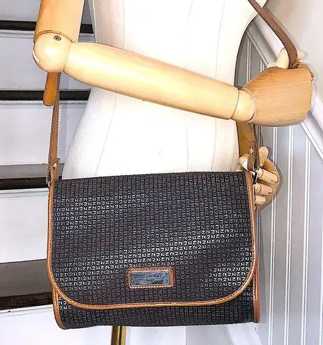 TED LAPIDUS Paris Monogram Leather Crossbody Strap Tote Shoulder Bag RARE HTF