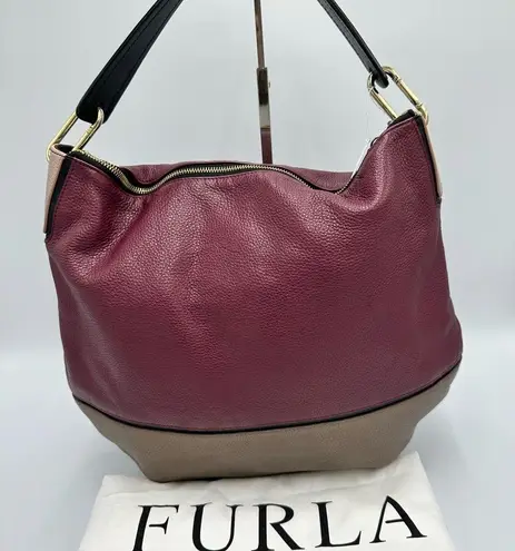 Furla Hobo Bicolor Leather Shoulder Bag