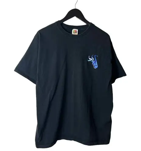 Vintage 90s Jazzing Up Your Business T Shirt Black XL Extra Large Saxophone Logo