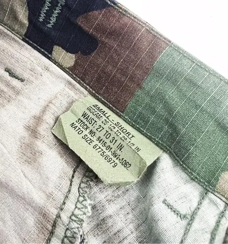 Y2K Women’s Cargo Hot Weather Combat Trousers in Woodland Camo Small Short