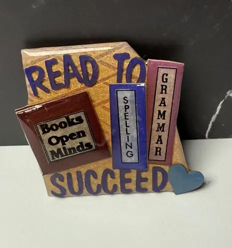 Read To Succeed Book Pins By Lucinda Brooch Pin Handcrafted Hand Made