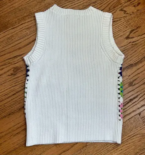 Design 365 | Chunky Rib Knit Sweater Vest Granny Square NWT Size XS Green