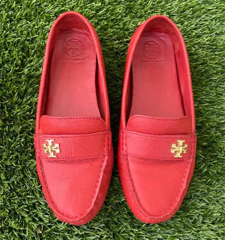 Tory Burch Flats Genuine Leather Moccasins Red & Gold Women’s 7.5 (Preowned) thumbnail 2