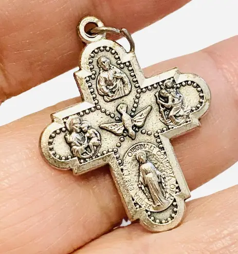 Italy Catholic 5 Way Protection Cross Five Way Religious Medal Lucky Charm #1404