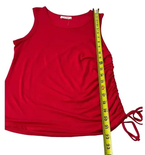 Olivia Rae Women Size Large Red Tank Top Shirt NWT Ruched Side (8-862)