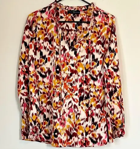 Fred David Multicolor Abstract Blouse - Size: Large