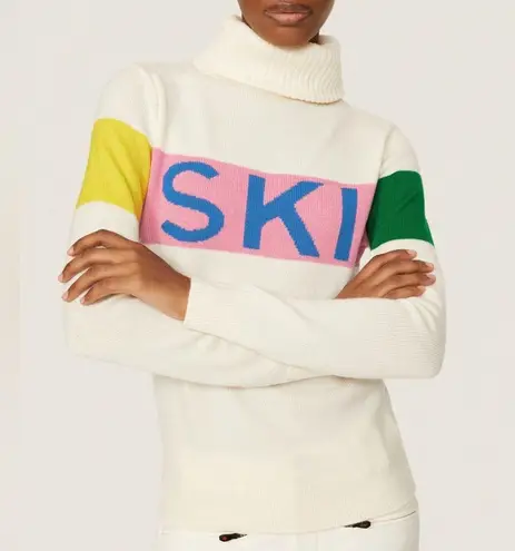 Perfect Moment Ski Merino Wool Turtleneck Long Sleeve Sweater II in Cream Size L