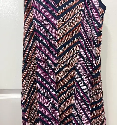 Ramy Brook Pink Silk Chevron Printed Schena Maxi Dress Size Large $545