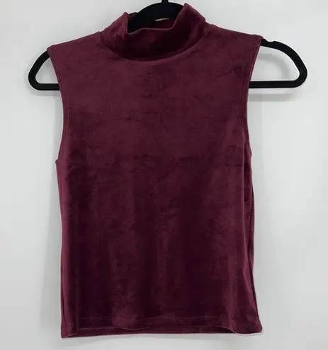 CARMAR SHIMMERY BURGUNDY VELVET MOCK TURTLENECK