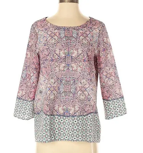 Artisan NY Floral Abstract Geometric Boho Paisley Print Style Blouse