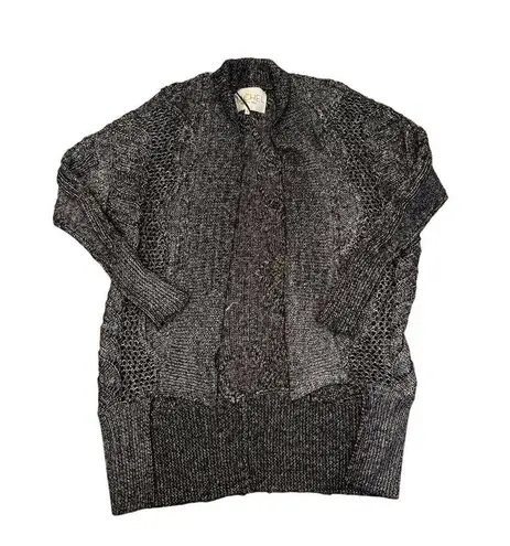 Rachel Roy Women's Black Long Open Front Cardigan Sweater S