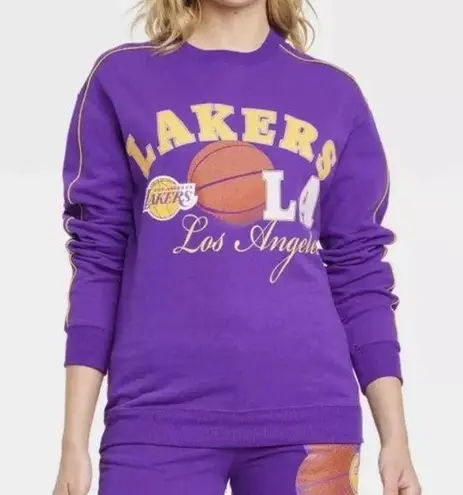 Nba Los Angeles LA Lakers Sweatshirt WOMEN'S XL Pullover Crewneck Purple Soft