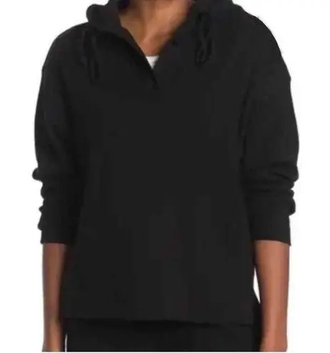 RDI  Waffle Knit Hoodie Pullover Top Black Women’s Size Small NWOT