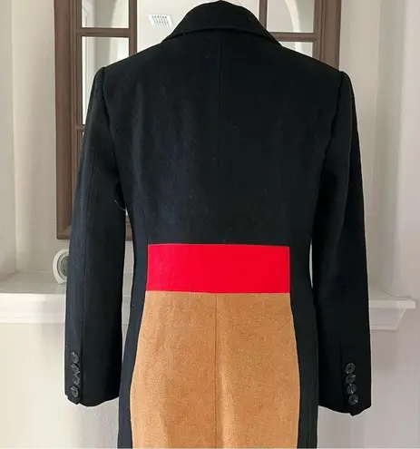 Avec Les Filles NEW ColorBlock Trench Coat, Black Red Camel Size S Retail $500