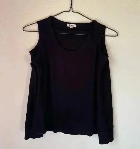LNA Revolve Palms Thermal Cold Shoulder Black long sleeve top size medium