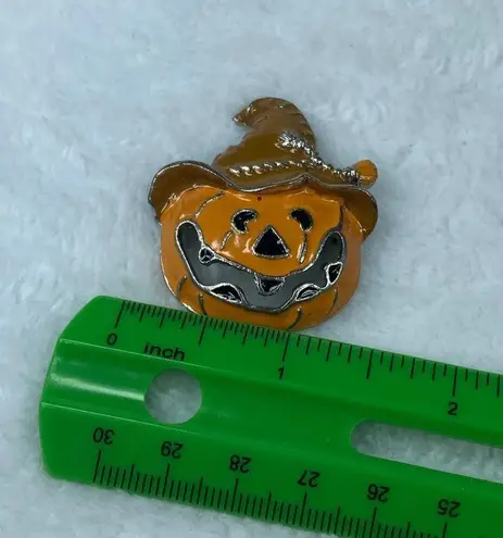 Halloween Orange Pumpkin Scarecrow Hat Jacko lantern Pin Brooch Jewelry