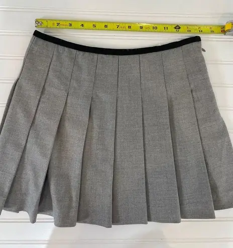 Theory  Womens Wool Blend Grey Pleated Mini Skirt Size 0