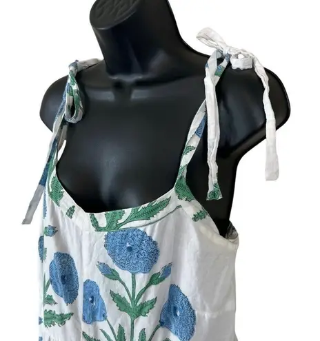 Beau & Ro Block Print Westport Maxi with Pockets White Size XL