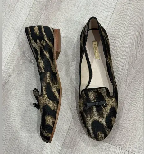 Louise et Cie Lo-Anniston Black & Brown Leopard Print Women's Loafers Size 8