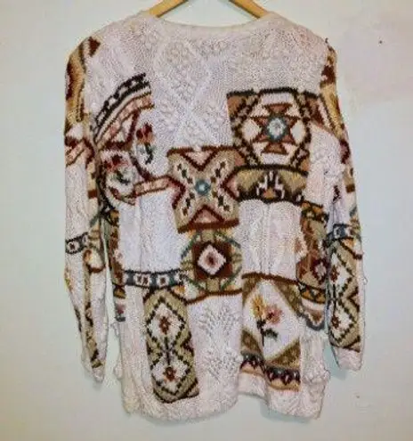 VTG Tiara Chunky Knit Sweater-Large-Geometric-3D Embellishments-Shoulder Pads
