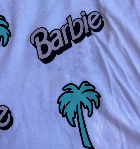 Mattel Barbie Employee Promo ONLY t Shirt Logo & Palm Tree white women V Neck S