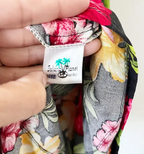 Island Planet Black Floral Off the Shoulder Mini Dress Multiple Size L