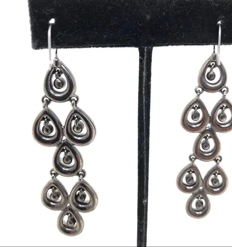 Gunmetal chandelier statement fashion earrings