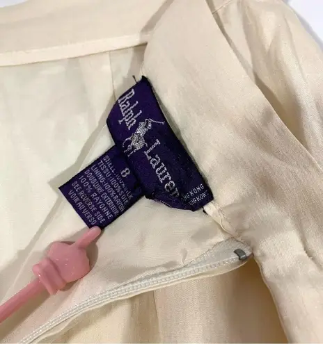 Ralph Lauren Vintage  Purple Label Off White Silk Skirt