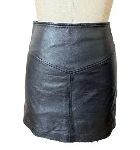 Intermix Black Mini Leather Skirt Size 2