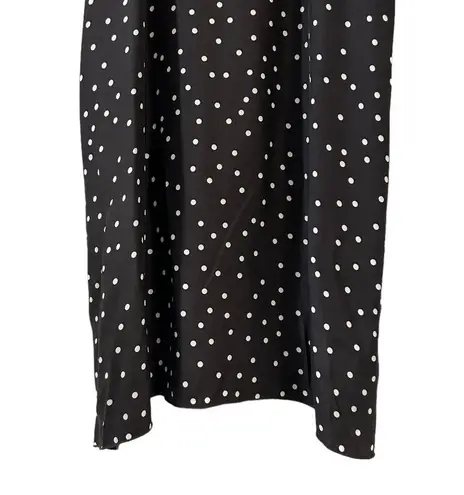 Atm 100% Silk Black White Polka Dot Slip Dress. NWT. Size Medium