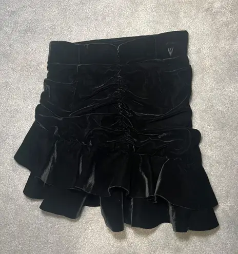 ZARA Asymmetrical Black Size Medium Velour Skirt