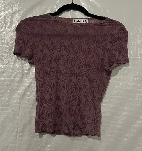 I am gia I.AM.GIA Purple Mesh Short Sleeve T-Shirt Size Small - Image 1