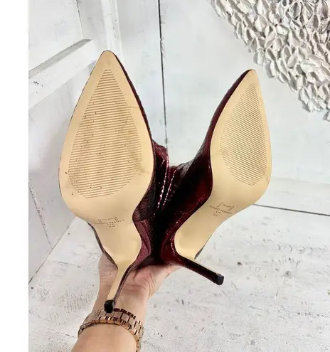 Marc Fisher LTD Romy Slouchy Mid Calf Pointed Toe Boots Dark Red Women's Size 8M