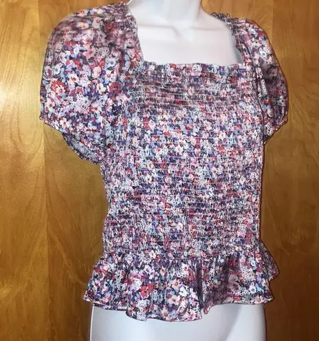 Purple, Pink, Magenta & Blue Floral Maisie Peplum Top