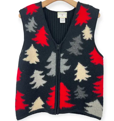 Susan Bristol Vintage | M | Womens Wool Sweater Vest Christmas Tress Winter