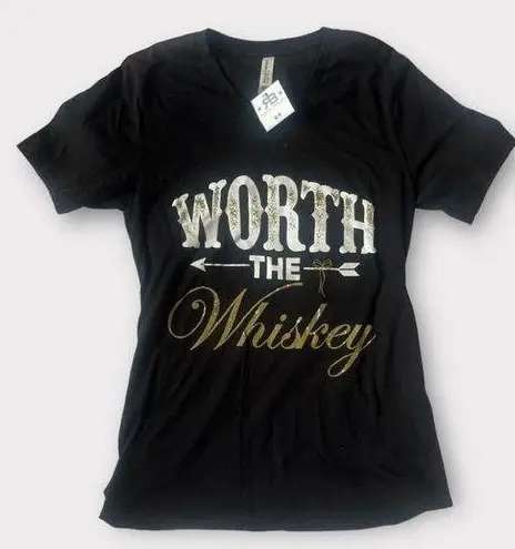 Black Worth the Whiskey Tee | Western Tshirt