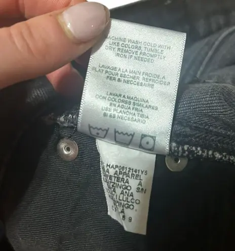 RE/DONE 80s Slim Straight Black Jean Size 27 Button Fly Revolve