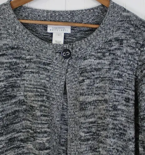 Susan Bristol White Label Womens Large Cardigan Sweater Metallic Minimalist Goth