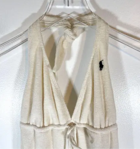 Ralph Lauren  Ivory Terry Empire-Waist Halter Cover-Up Dress Size Small