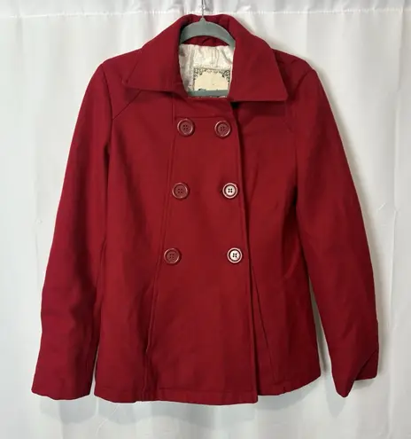 Forever Audrey Womens L Double Breasted Jacket Peacoat Wool Red Gilmore Girls Size L
